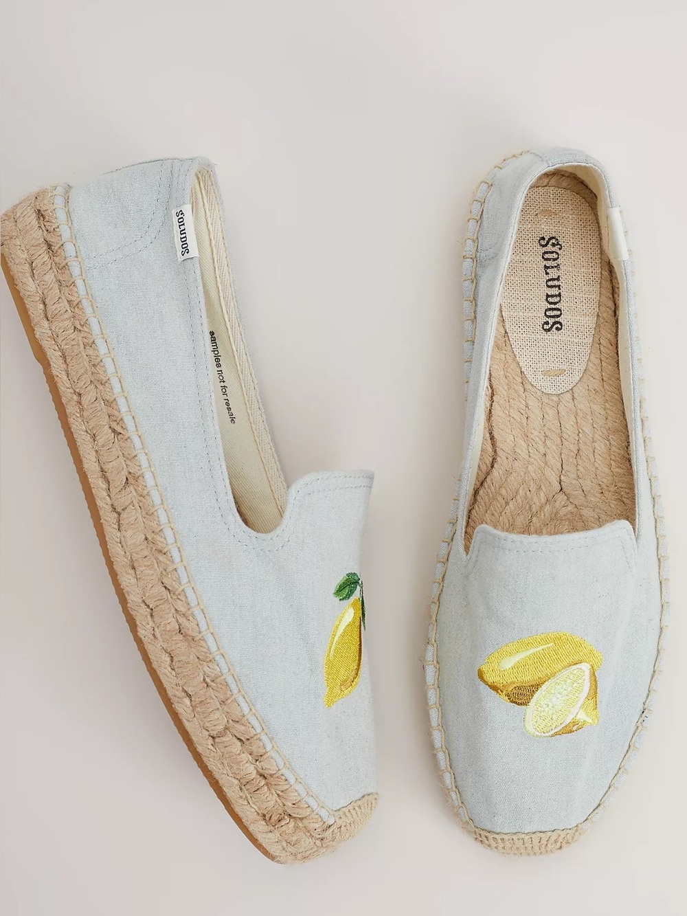 Soludos lemon Espadrilles flat slip on shoes 8.5